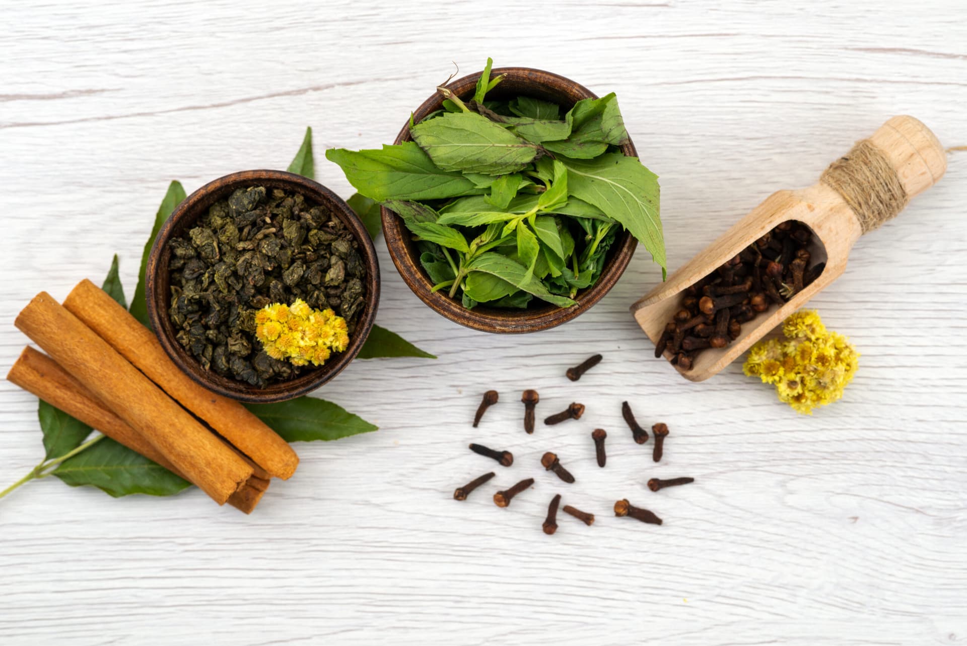 Fresh Unani herbs and spices
